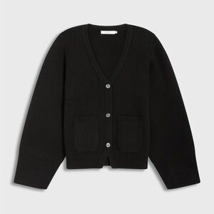 Classic Black V-Neck Cardigan Sweater